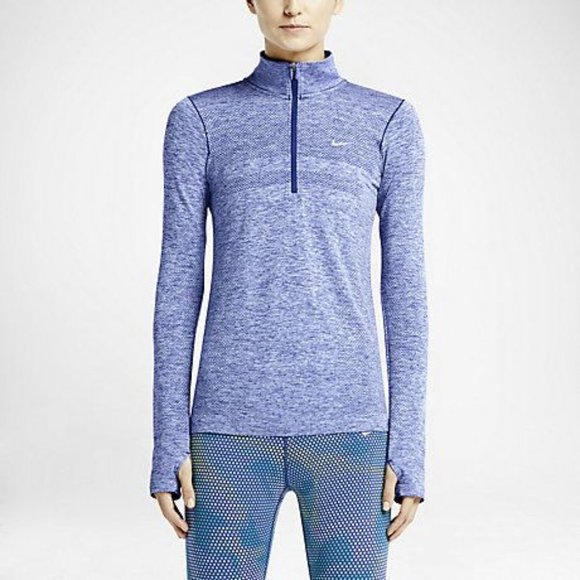 Nike Dri Fit Knit Half Zip running pullover in "Royal Blue Heather" S - Picture 1 of 9